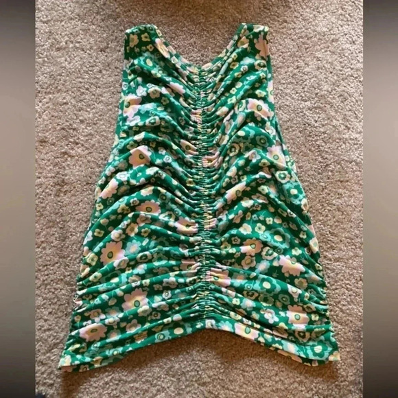 WAYF Floral Ruched Crop Top Size Large - Picture 5 of 5